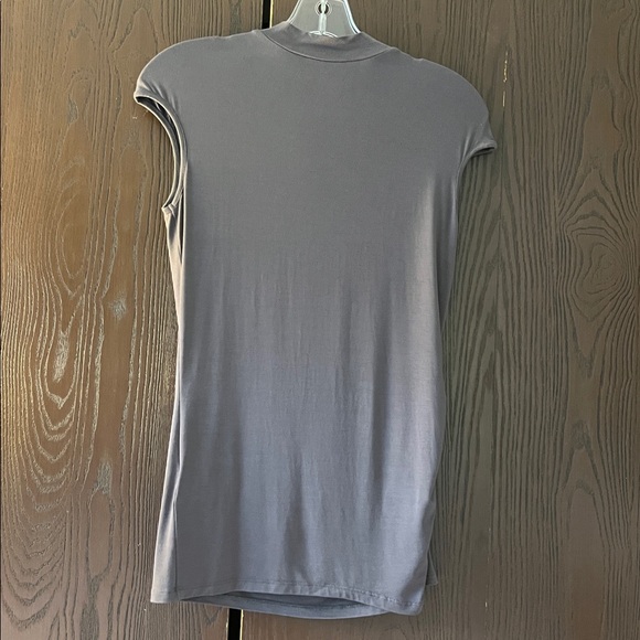 Venus sleeveless dark gray top embellished with silver beading in a scallop. S - Picture 5 of 6